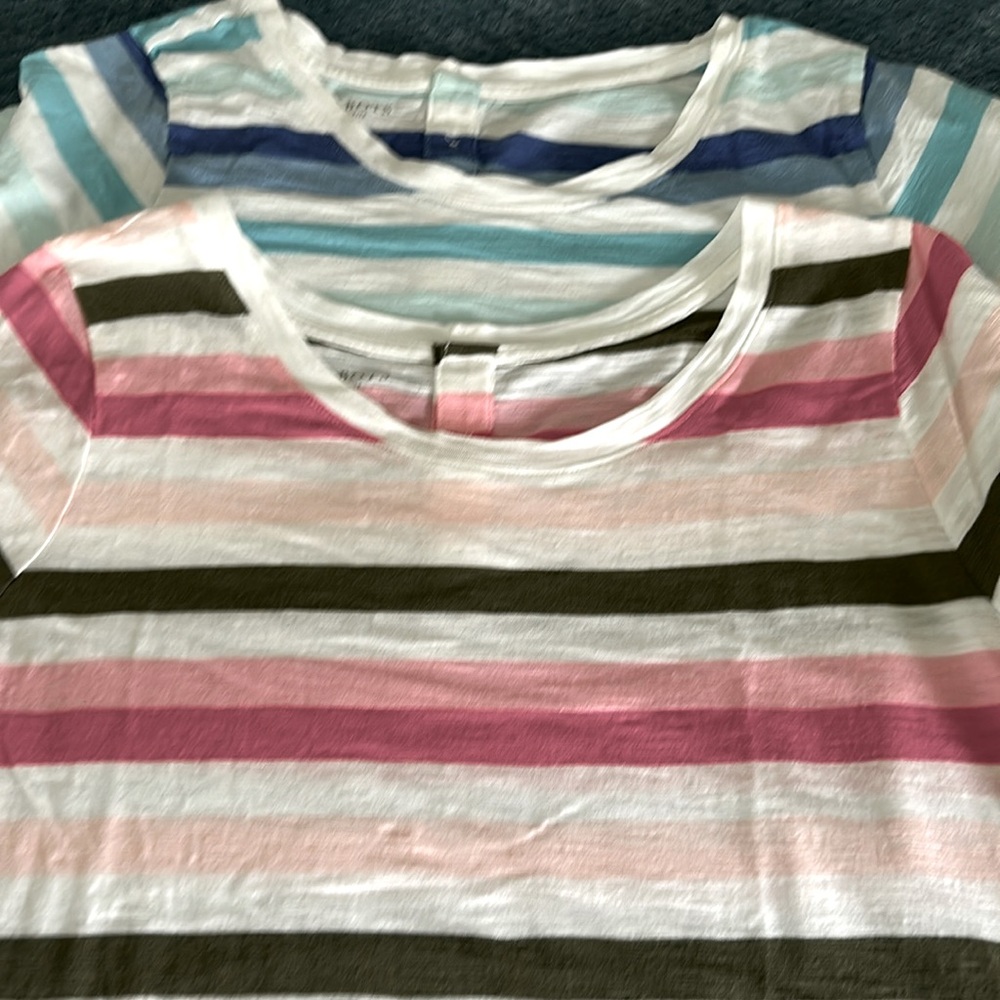 Talbots -set of 2 cotton stretch striped t-shirts